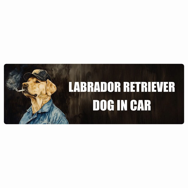 LABRADOR RETRIEVER ラブラドルレトリバー DOG IN CAR ステッカー 作業服 ちょい悪 長方形 シール カーステッカー