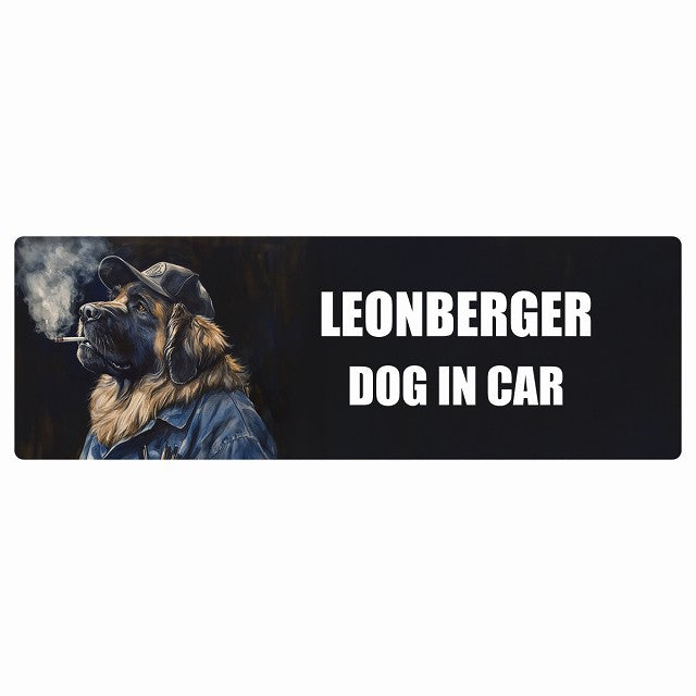 LEONBERGER レオンベルガー DOG IN CAR ステッカー 作業服 ちょい悪 長方形 シール カーステッカー