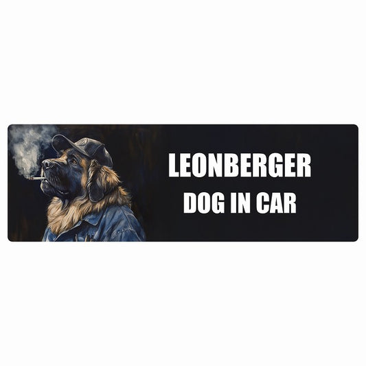 LEONBERGER レオンベルガー DOG IN CAR ステッカー 作業服 ちょい悪 長方形 シール カーステッカー