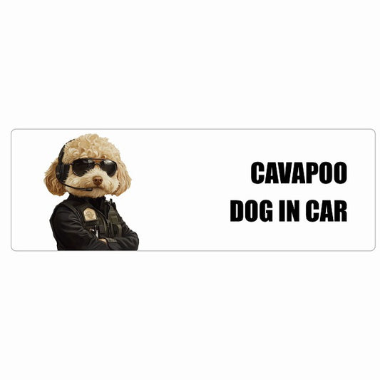 CAVAPOO キャバプー DOG IN CAR ステッカー セキュリティガード風 ちょい悪 長方形 シール カーステッカー