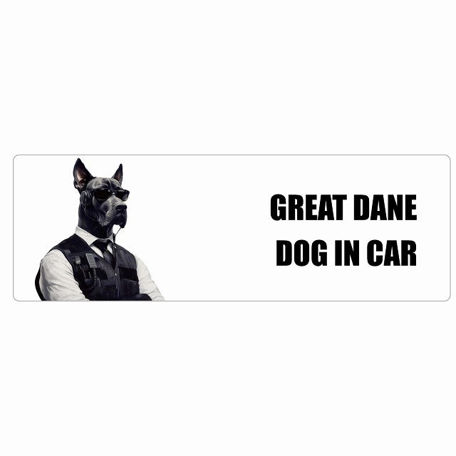 GREAT DANE グレートデーン DOG IN CAR ステッカー セキュリティガード風 ちょい悪 長方形 シール カーステッカー