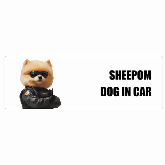 SHEEPOM シーポメ DOG IN CAR ステッカー セキュリティガード風 ちょい悪 長方形 シール カーステッカー