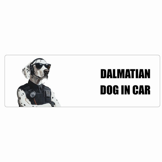 DALMATIAN ダルメシアン DOG IN CAR ステッカー セキュリティガード風 ちょい悪 長方形 シール カーステッカー