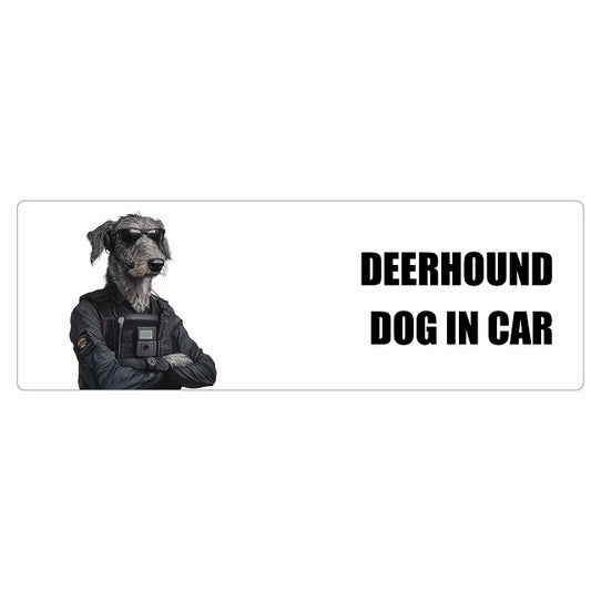 DEERHOUND ディアハウンド DOG IN CAR ステッカー セキュリティガード風 ちょい悪 長方形 シール カーステッカー