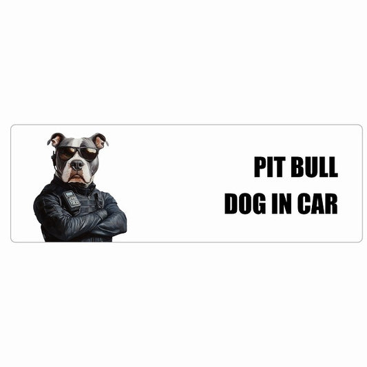 PIT BULL ピットブル DOG IN CAR ステッカー セキュリティガード風 ちょい悪 長方形 シール カーステッカー