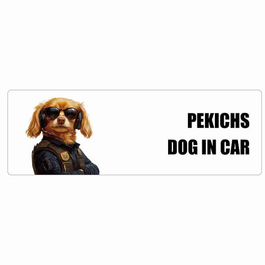 PEKICHS ペキックス DOG IN CAR ステッカー セキュリティガード風 ちょい悪 長方形 シール カーステッカー