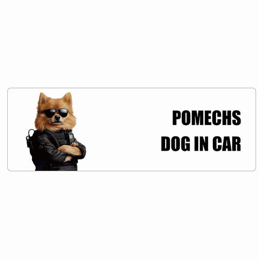POMECHS ポメックス DOG IN CAR ステッカー セキュリティガード風 ちょい悪 長方形 シール カーステッカー