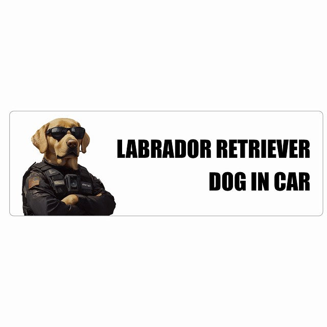LABRADOR RETRIEVER ラブラドルレトリバー DOG IN CAR ステッカー セキュリティガード風 ちょい悪 長方形 シール カーステッカー
