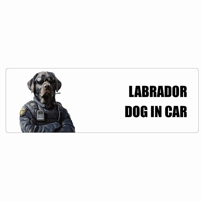 LABRADOR ラブラドール DOG IN CAR ステッカー セキュリティガード風 ちょい悪 長方形 シール カーステッカー