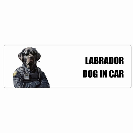 LABRADOR ラブラドール DOG IN CAR ステッカー セキュリティガード風 ちょい悪 長方形 シール カーステッカー