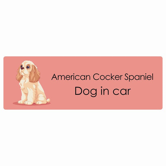 American Cocker Spaniel アメリカンコッカースパニエル Dog IN CAR ステッカー パステル くすみカラー スタイル アニメ風 長方形 シール カーステッカー