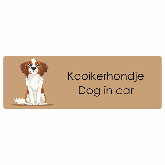 Kooikerhondje コーイケルホーンディエ Dog IN CAR ステッカー パステル くすみカラー スタイル アニメ風 長方形 シール カーステッカー