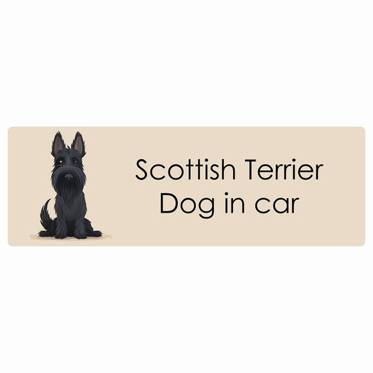 Scottish Terrier スコティッシュテリア Dog IN CAR ステッカー パステル くすみカラー スタイル アニメ風 長方形 シール カーステッカー