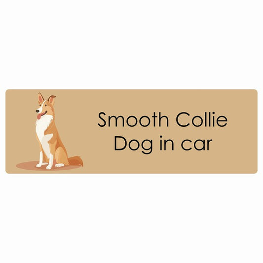 Smooth Collie スムースコリー Dog IN CAR ステッカー パステル くすみカラー スタイル アニメ風 長方形 シール カーステッカー