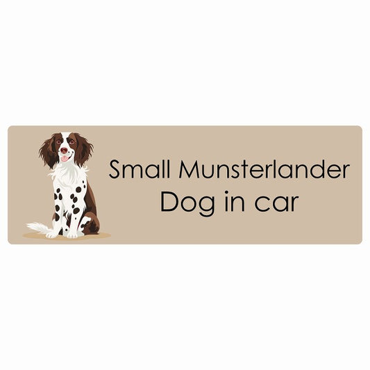 Small Munsterlander スモールミュンスターレンダー Dog IN CAR ステッカー パステル くすみカラー スタイル アニメ風 長方形 シール カーステッカー