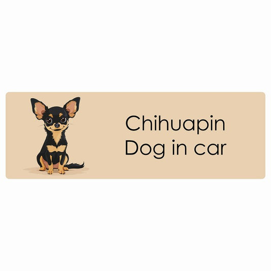 Chihuapin チワピン Dog IN CAR ステッカー パステル くすみカラー スタイル アニメ風 長方形 シール カーステッカー