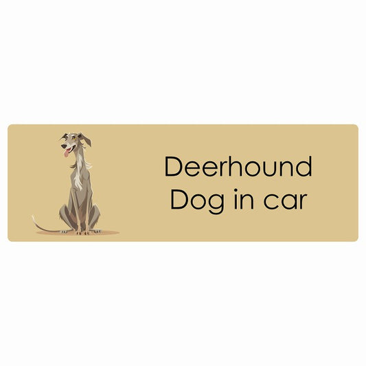 Deerhound ディアハウンド Dog IN CAR ステッカー パステル くすみカラー スタイル アニメ風 長方形 シール カーステッカー
