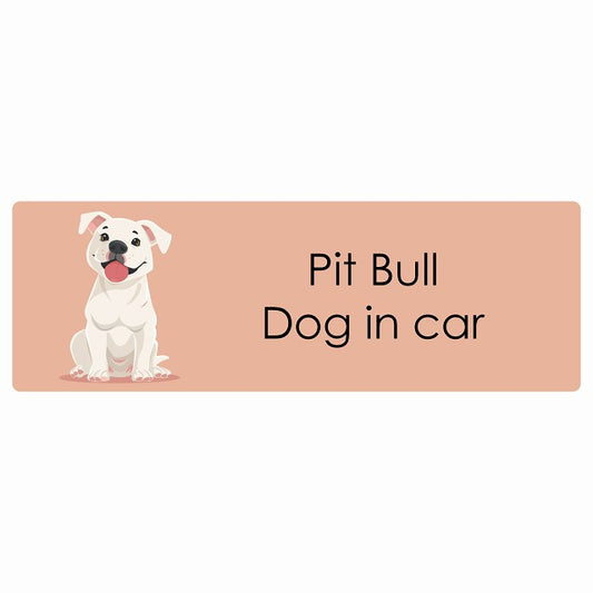 Pit Bull ピットブル Dog IN CAR ステッカー パステル くすみカラー スタイル アニメ風 長方形 シール カーステッカー