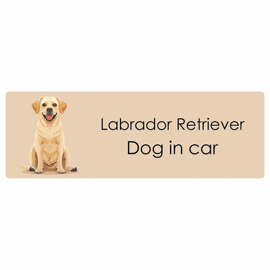 Labrador Retriever ラブラドルレトリバー Dog IN CAR ステッカー パステル くすみカラー スタイル アニメ風 長方形 シール カーステッカー