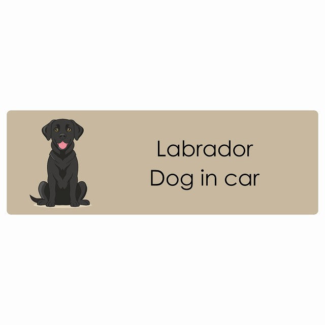 Labrador ラブラドール Dog IN CAR ステッカー パステル くすみカラー スタイル アニメ風 長方形 シール カーステッカー
