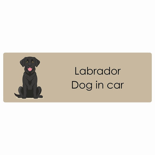 Labrador ラブラドール Dog IN CAR ステッカー パステル くすみカラー スタイル アニメ風 長方形 シール カーステッカー