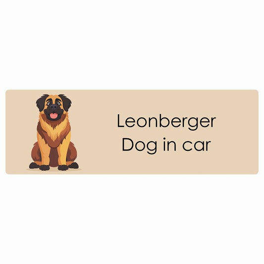 Leonberger レオンベルガー Dog IN CAR ステッカー パステル くすみカラー スタイル アニメ風 長方形 シール カーステッカー
