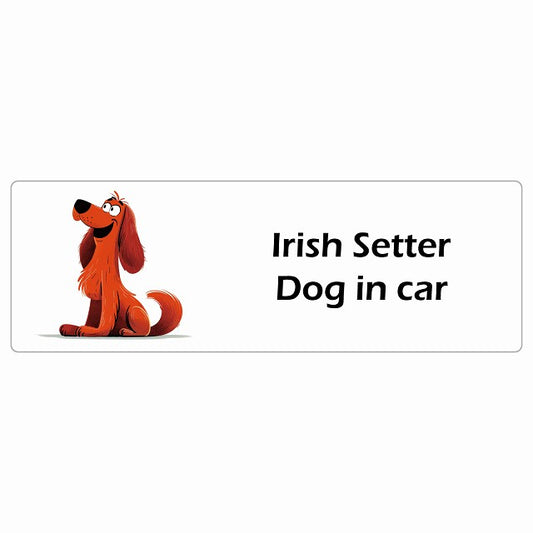 Irish Setter アイリッシュセッター Dog IN CAR ステッカー アメリカン カートゥーン スタイル アニメ風 長方形 シール カーステッカー