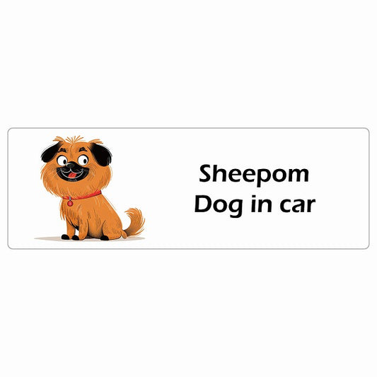 Sheepom シーポメ Dog IN CAR ステッカー アメリカン カートゥーン スタイル アニメ風 長方形 シール カーステッカー