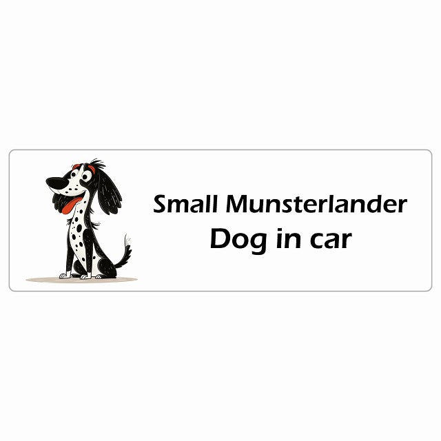 Small Munsterlander スモールミュンスターレンダー Dog IN CAR ステッカー アメリカン カートゥーン スタイル アニメ風 長方形 シール カーステッカー