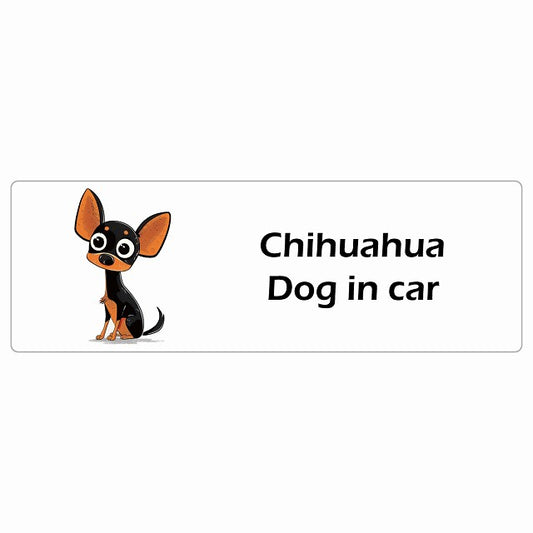 Chihuahua チワワ Dog IN CAR ステッカー アメリカン カートゥーン スタイル アニメ風 長方形 シール カーステッカー