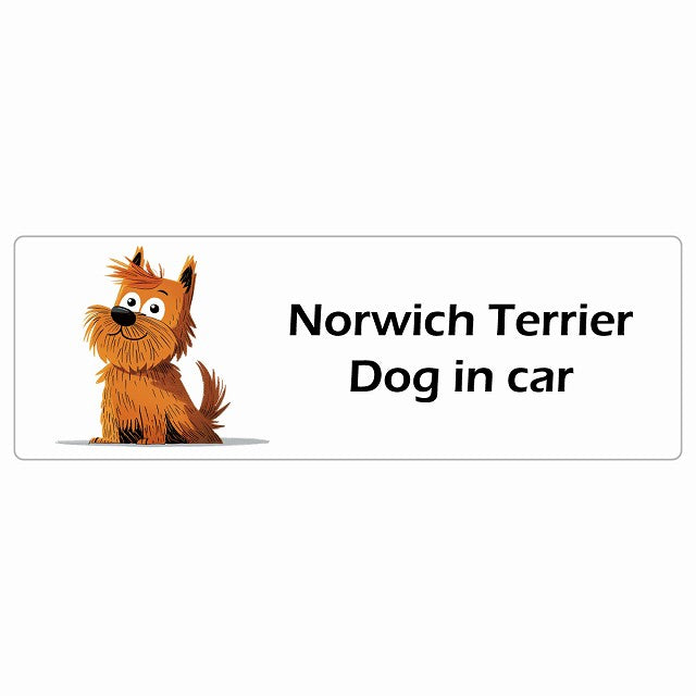 Norwich Terrier ノーリッチテリア Dog IN CAR ステッカー アメリカン カートゥーン スタイル アニメ風 長方形 シール カーステッカー