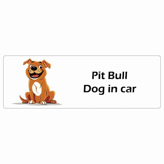 Pit Bull ピットブル Dog IN CAR ステッカー アメリカン カートゥーン スタイル アニメ風 長方形 シール カーステッカー