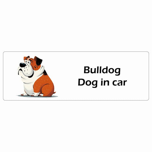 Bull Dog ブルドッグ IN CAR ステッカー アメリカン カートゥーン スタイル アニメ風 長方形 シール カーステッカー