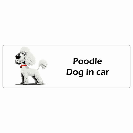 Poodle プードル Dog IN CAR ステッカー アメリカン カートゥーン スタイル アニメ風 長方形 シール カーステッカー
