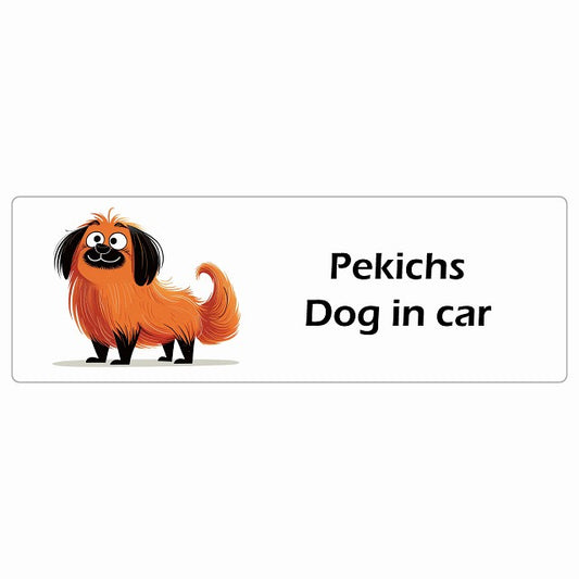 Pekichs ペキックス Dog IN CAR ステッカー アメリカン カートゥーン スタイル アニメ風 長方形 シール カーステッカー