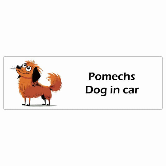 Pomechs ポメックス Dog IN CAR ステッカー アメリカン カートゥーン スタイル アニメ風 長方形 シール カーステッカー