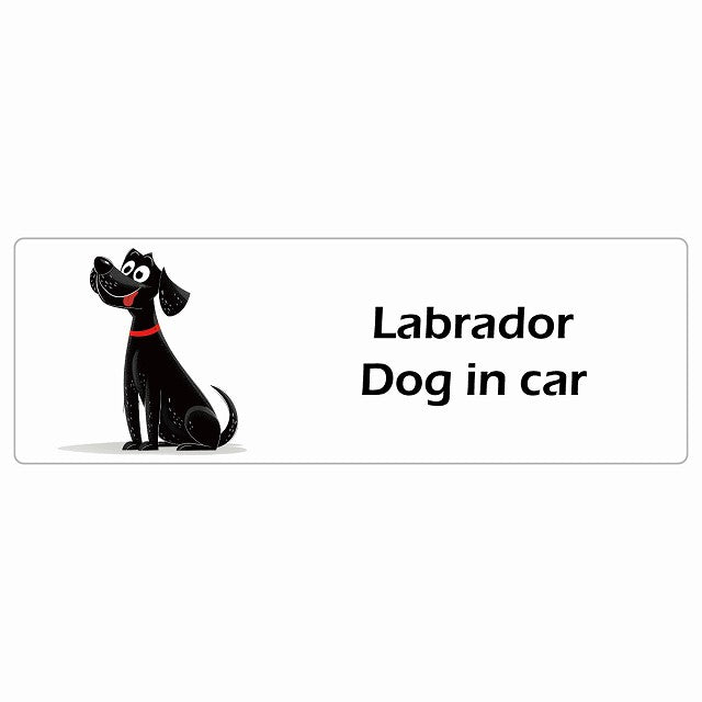 Labrador ラブラドール Dog IN CAR ステッカー アメリカン カートゥーン スタイル アニメ風 長方形 シール カーステッカー