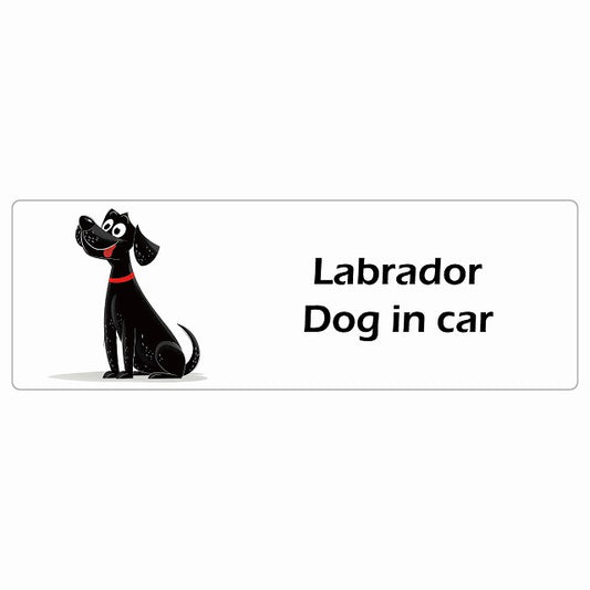 Labrador ラブラドール Dog IN CAR ステッカー アメリカン カートゥーン スタイル アニメ風 長方形 シール カーステッカー