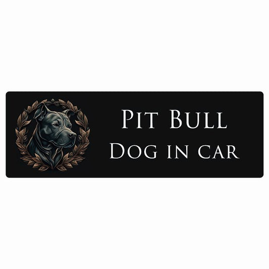 イラスト付 Dog in Car ピットブル Aタイプ ステッカー 長方形 シール カーステッカー