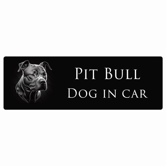 イラスト付 Dog in Car ピットブル B タイプ ステッカー 長方形 シール カーステッカー