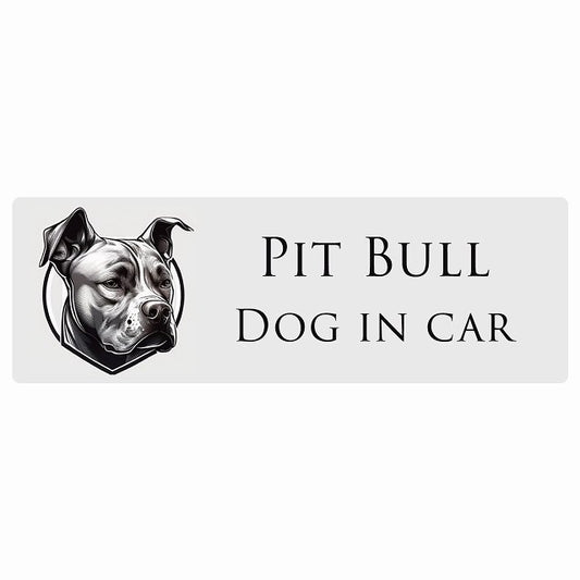 イラスト付 Dog in Car ピットブル Cタイプ ステッカー 長方形 シール カーステッカー