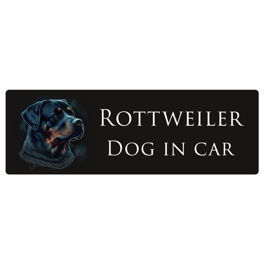 イラスト付 Dog in Car ロットワイラー B タイプ ステッカー 長方形 シール カーステッカー
