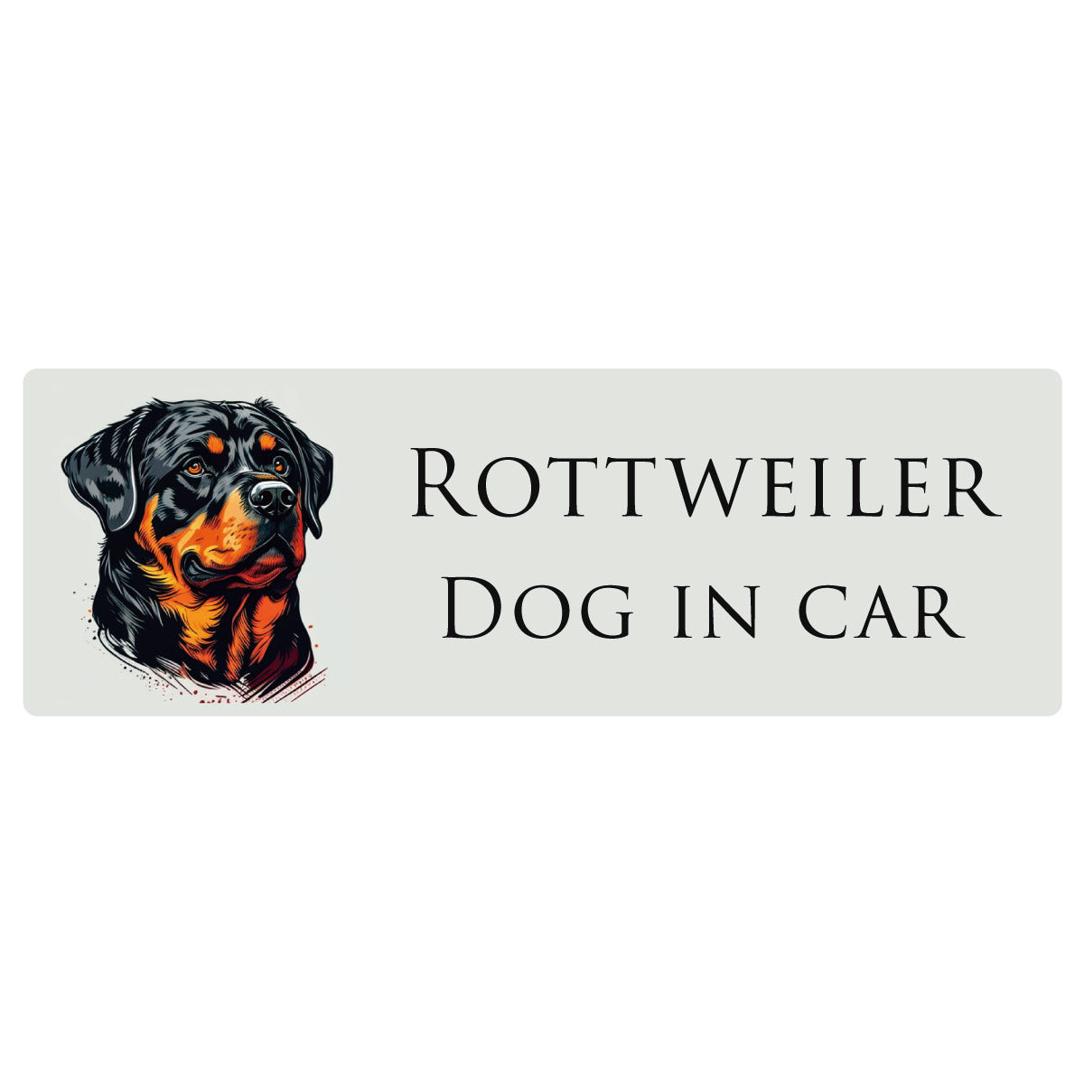 イラスト付 Dog in Car ロットワイラー Aタイプ ステッカー 長方形 シール カーステッカー