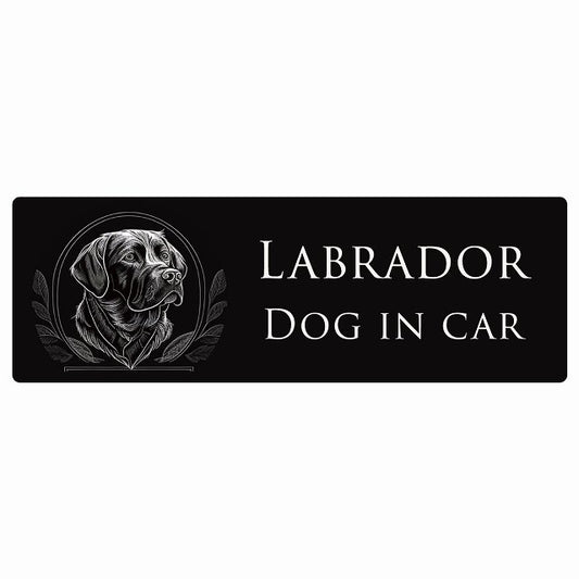 イラスト付 Dog in Car ラブラドール Cタイプ ステッカー 長方形 シール カーステッカー