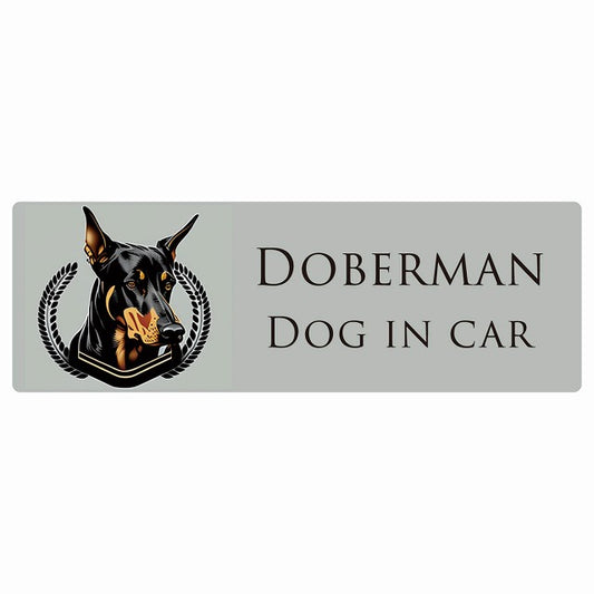 イラスト付 Dog in Car ドーベルマン Aタイプ ステッカー 長方形 シール カーステッカー