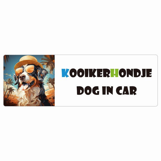 Kooikerhondje コーイケルホーンディエ カーステッカー シール 犬 DOG IN CAR 海 麦わら帽子 サングラス 夏 ステッカー 長方形