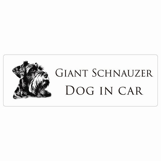 イラスト付 Dog in Car ジャイアントシュナウザー Aタイプ ステッカー 長方形 シール カーステッカー