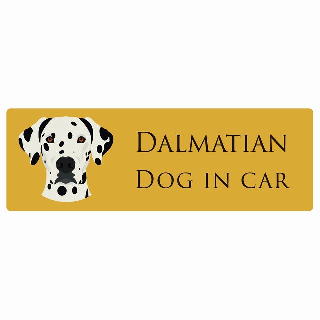 イラスト付 Dog in Car ダルメシアン Aタイプ ステッカー 長方形 シール カーステッカー