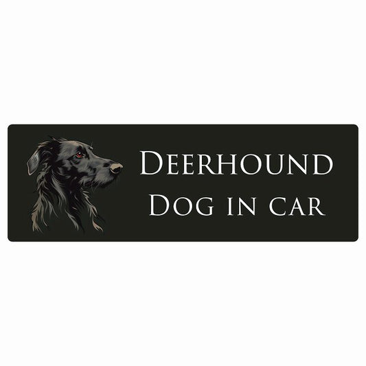 イラスト付 Dog in Car ディアハウンド Aタイプ ステッカー 長方形 シール カーステッカー