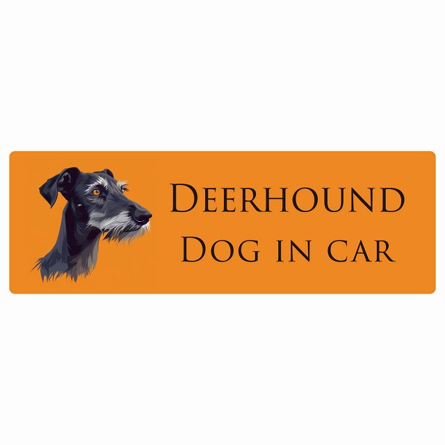 イラスト付 Dog in Car ディアハウンド Bタイプ ステッカー 長方形 シール カーステッカー
